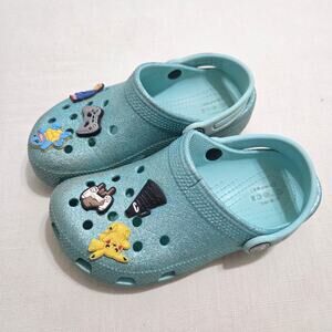 Crocs Glittery Blue Shoes kids 13
